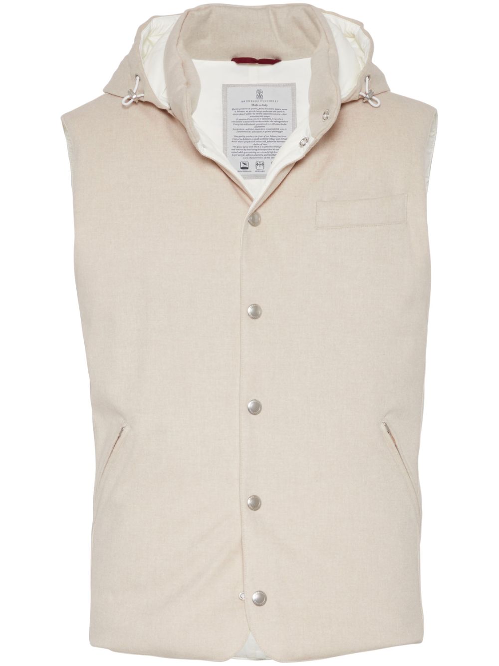 Brunello Cucinelli  padded hooded wool gilet