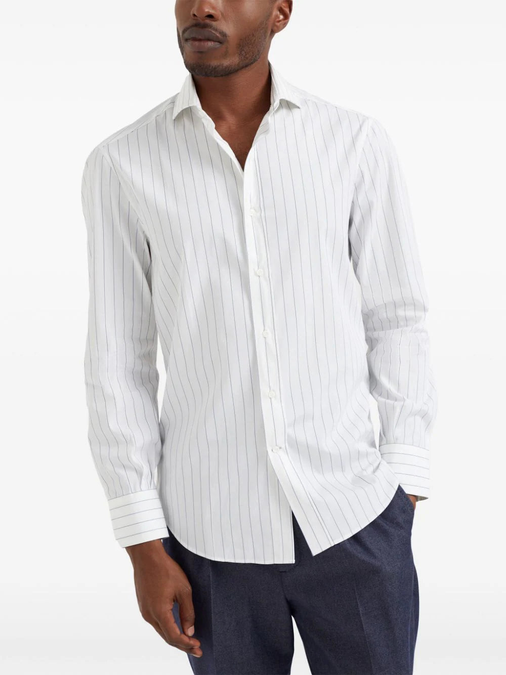Brunello Cucinelli  stripe-printed cotton shirt
