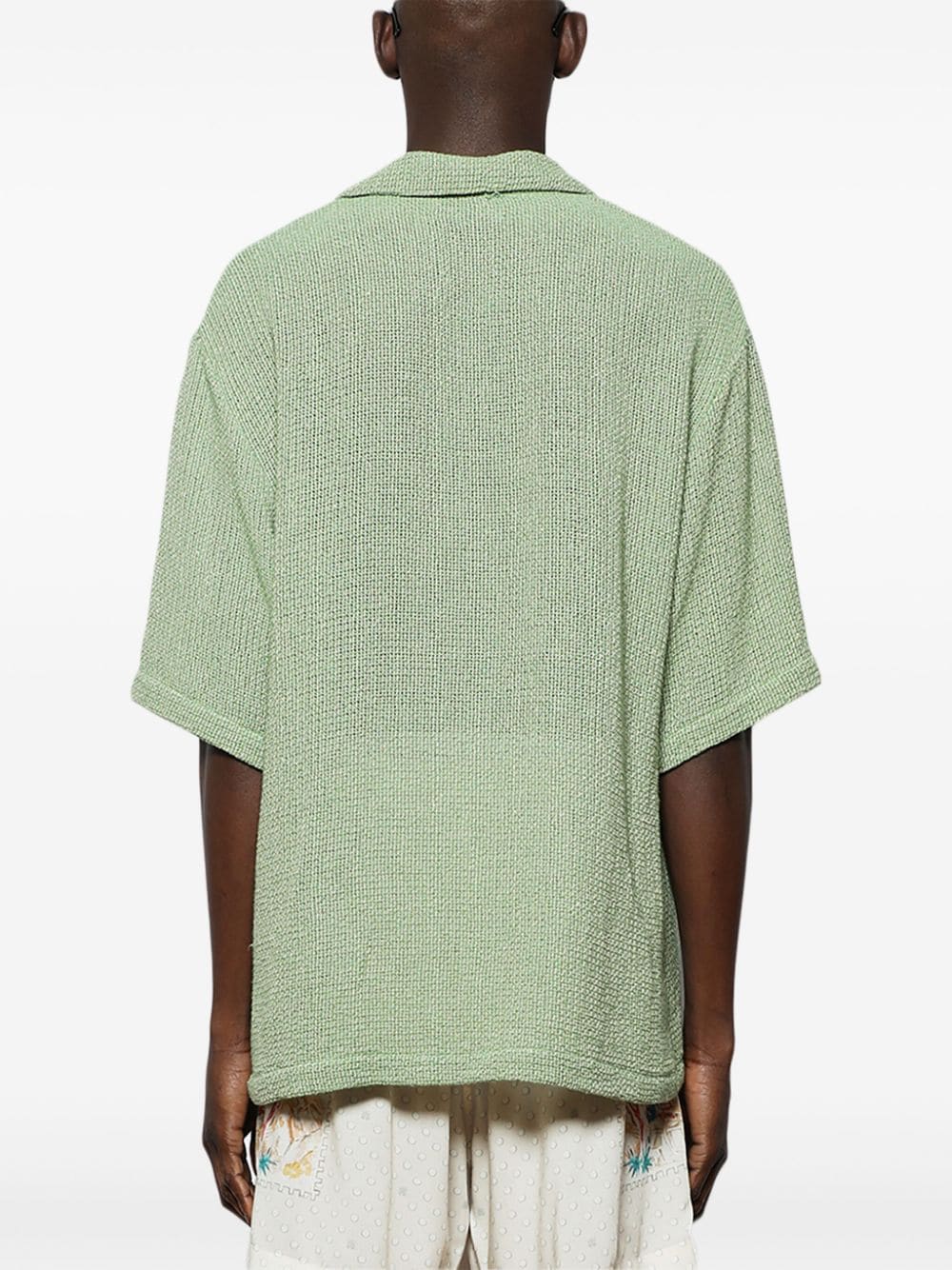 AMIRI spread-collar mesh shirt