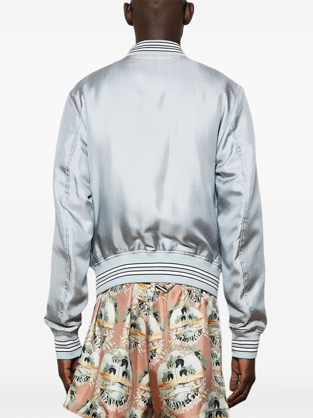 AMIRI logo-print silk bomber jacket