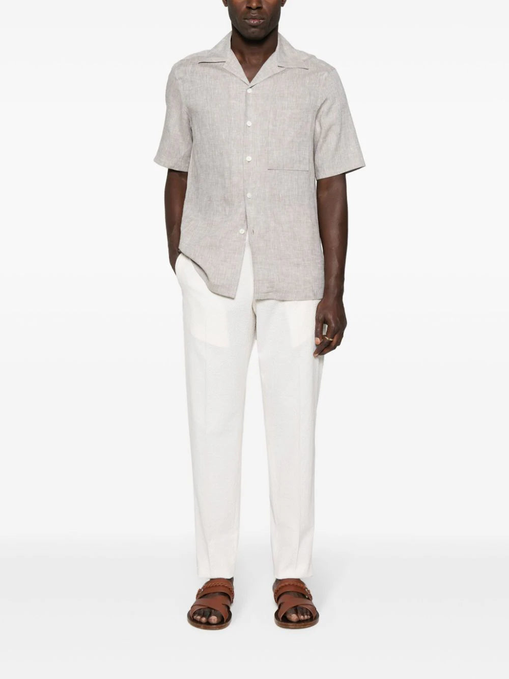 Zegna short-sleeve linen shirt