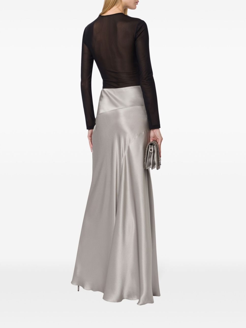 Alberta Ferretti  fluted satin maxi skirt