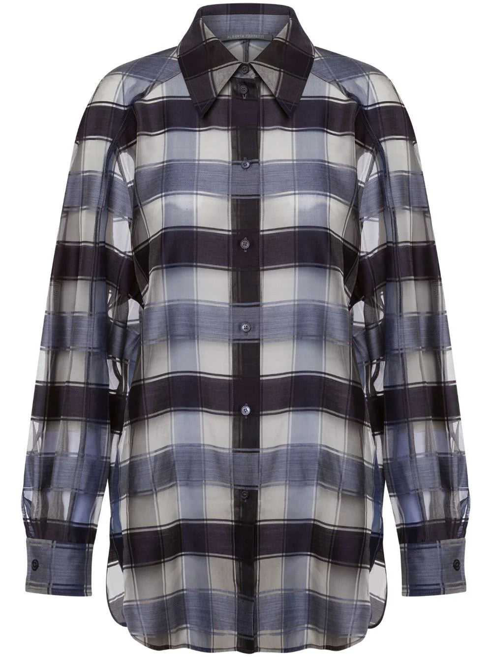 Alberta Ferretti  semi-sheer checked shirt