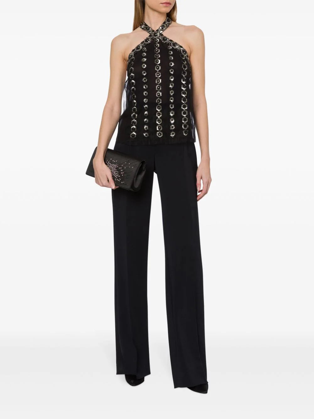 Alberta Ferretti  sequin-embellished halterneck top