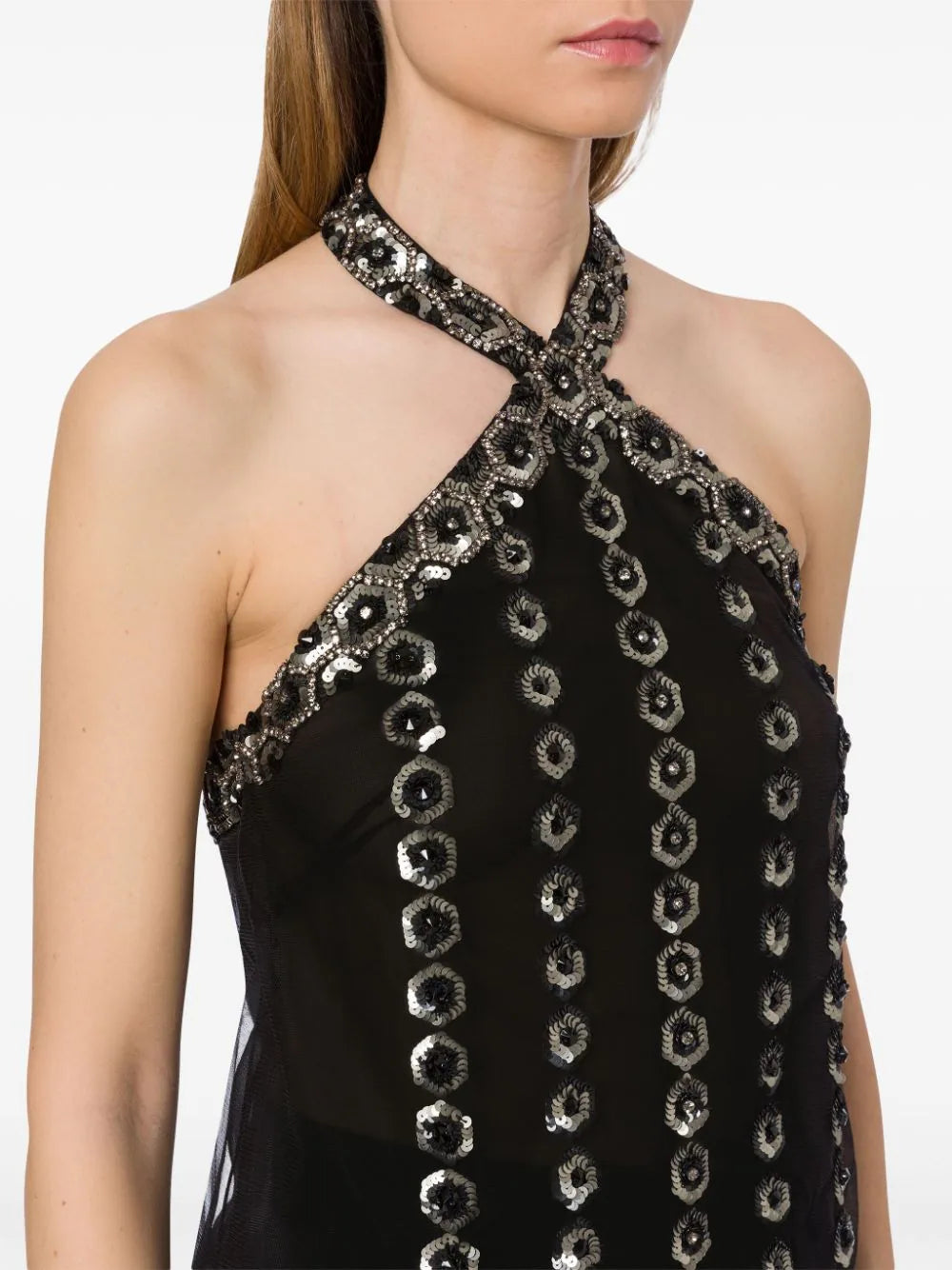 Alberta Ferretti  sequin-embellished halterneck top