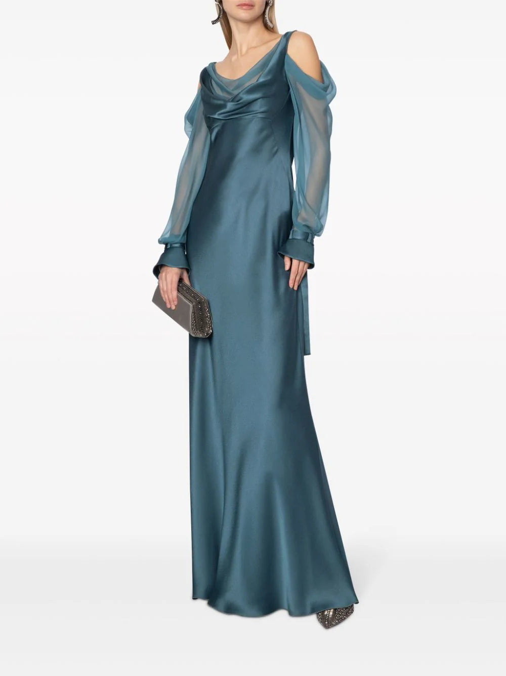 Alberta Ferretti draped cold-shoulder gown - Image 2