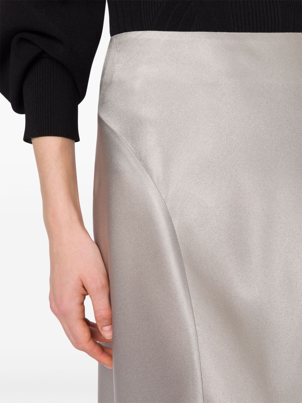 Alberta Ferretti fluted satin skirt