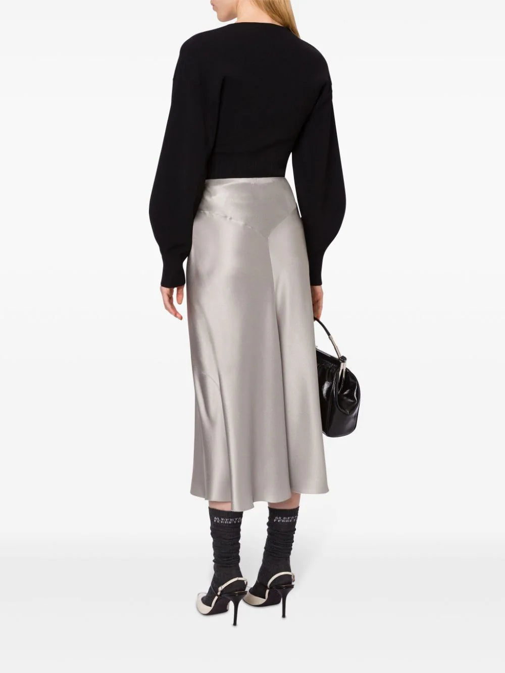Alberta Ferretti fluted satin skirt