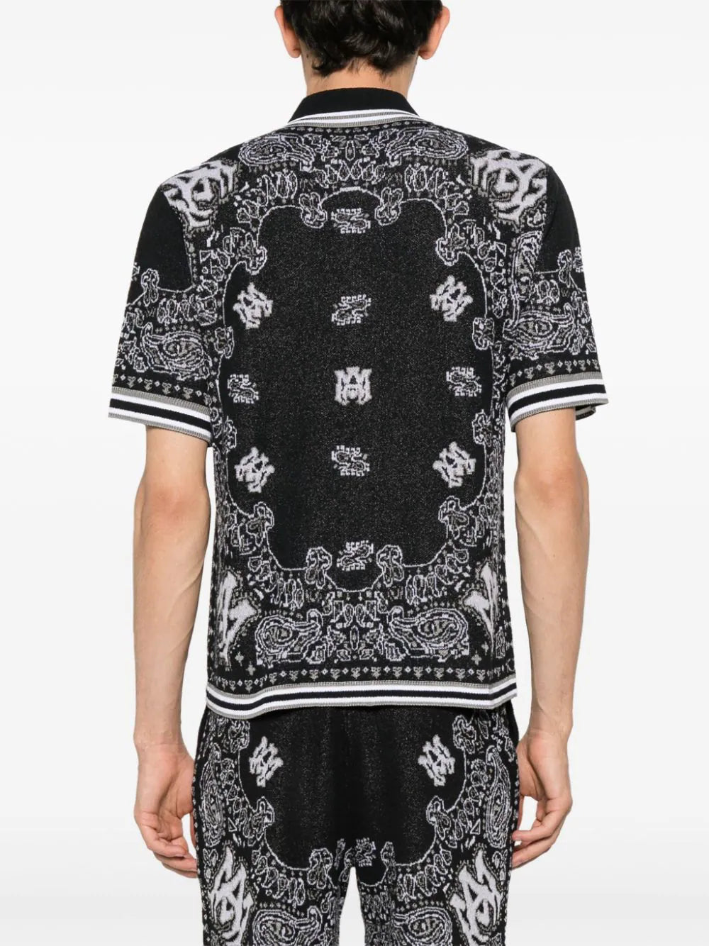 AMIRI  bandana-jacquard knitted polo shirt