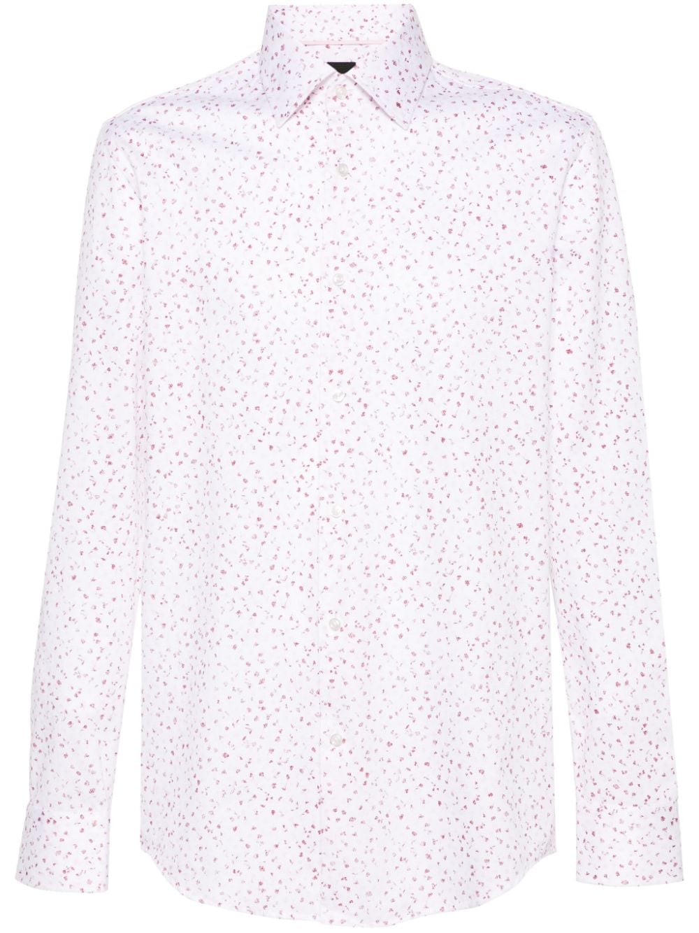 BOSS floral-print piqué shirt