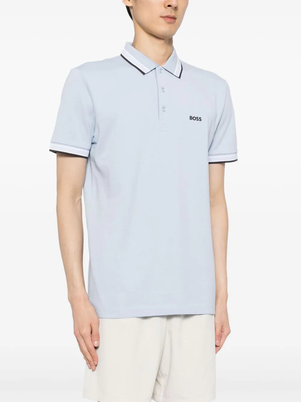 BOSS  logo-embroidered cotton polo shirt