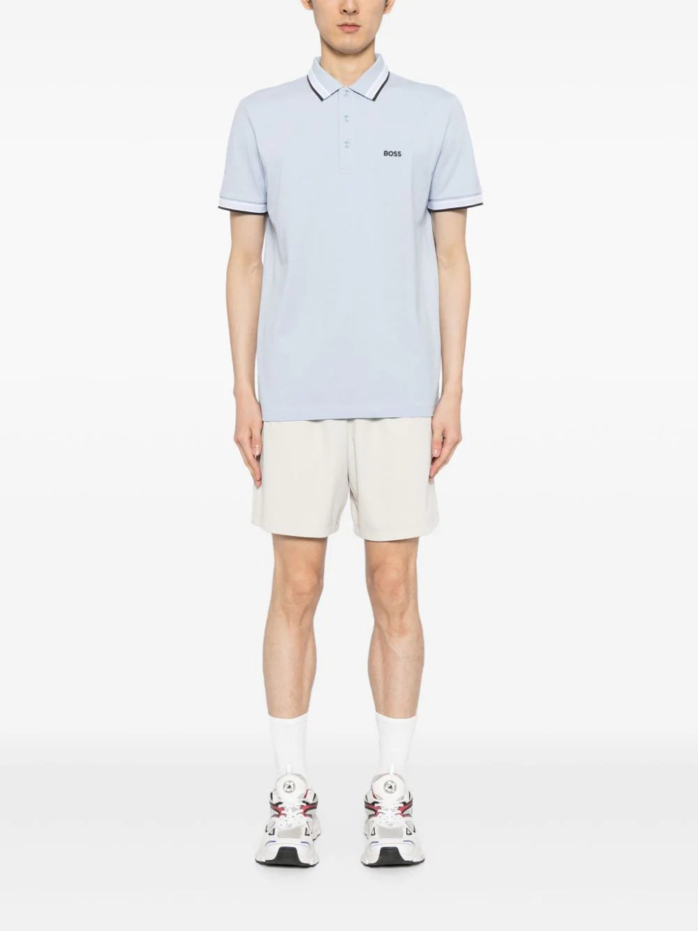 BOSS  logo-embroidered cotton polo shirt