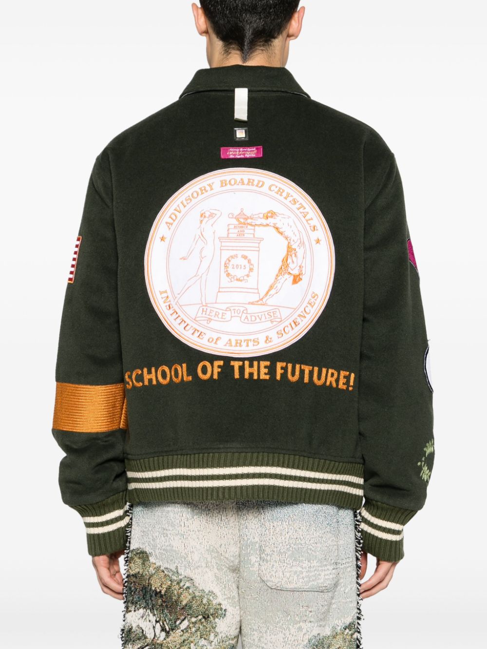 Advisory Board Crystals Blanket Varsity fleece bomber jacket