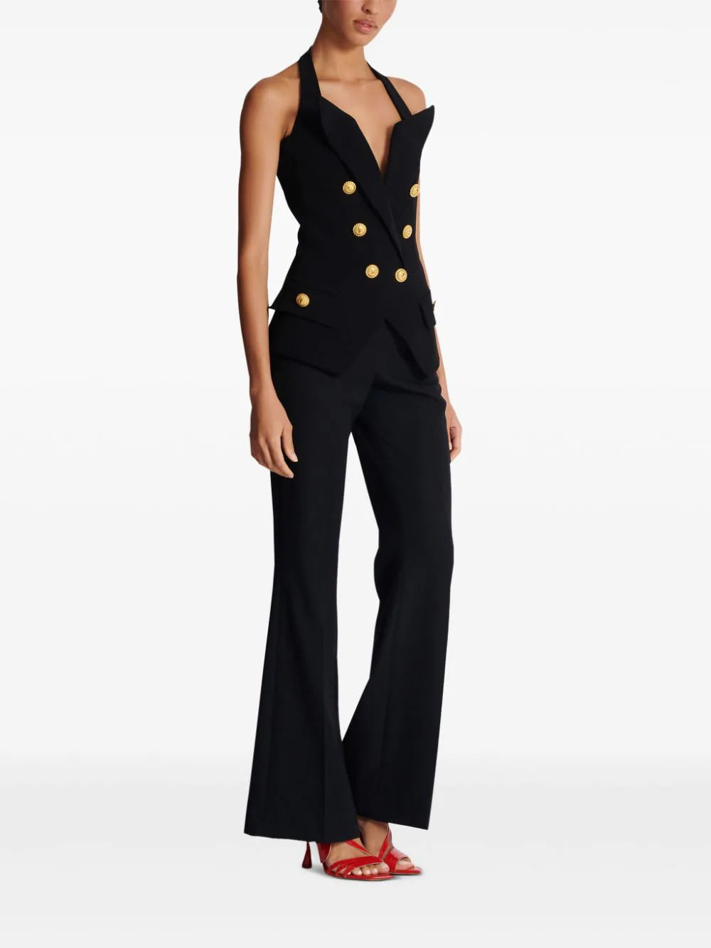 Balmain tailored double-breasted halterneck top