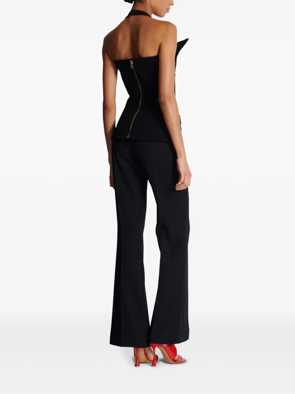 Balmain tailored double-breasted halterneck top