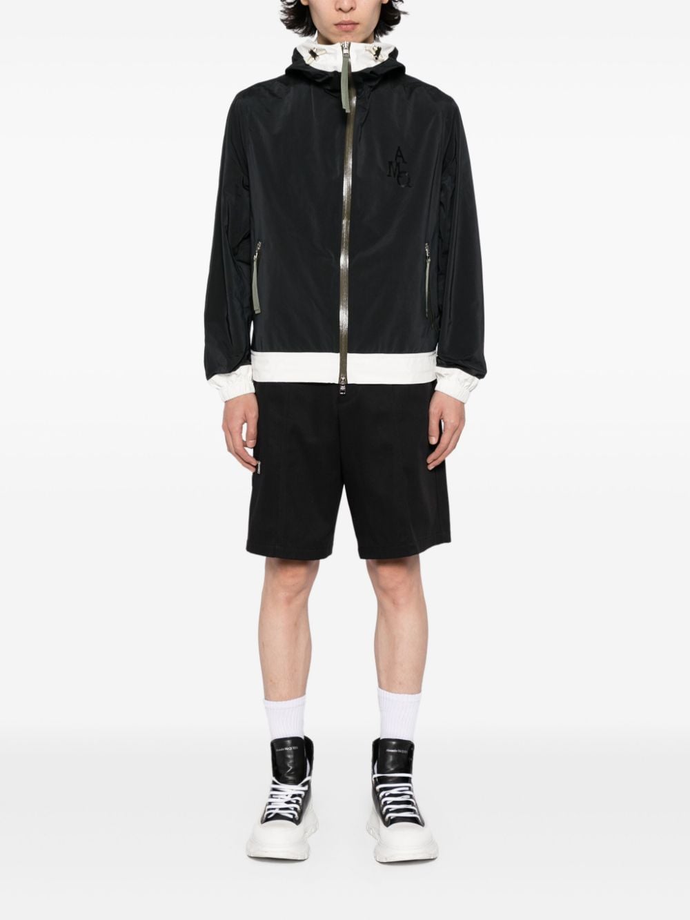 Alexander McQueen high-neck zip-up hooded jacket