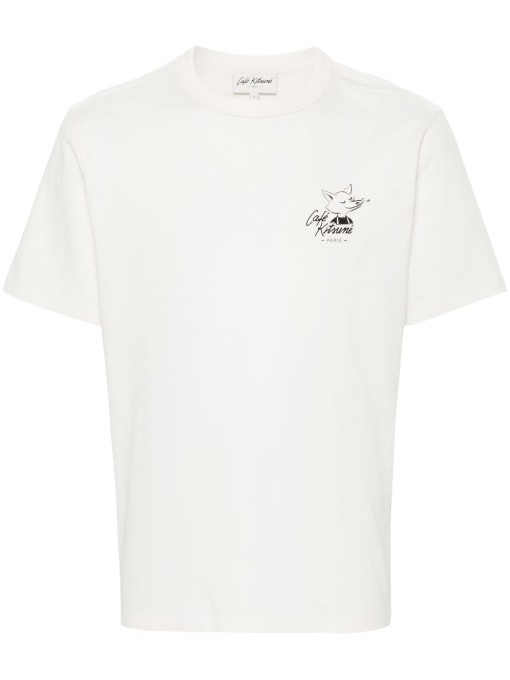 CAFÉ KITSUNÉ  logo-print cotton T-shirt