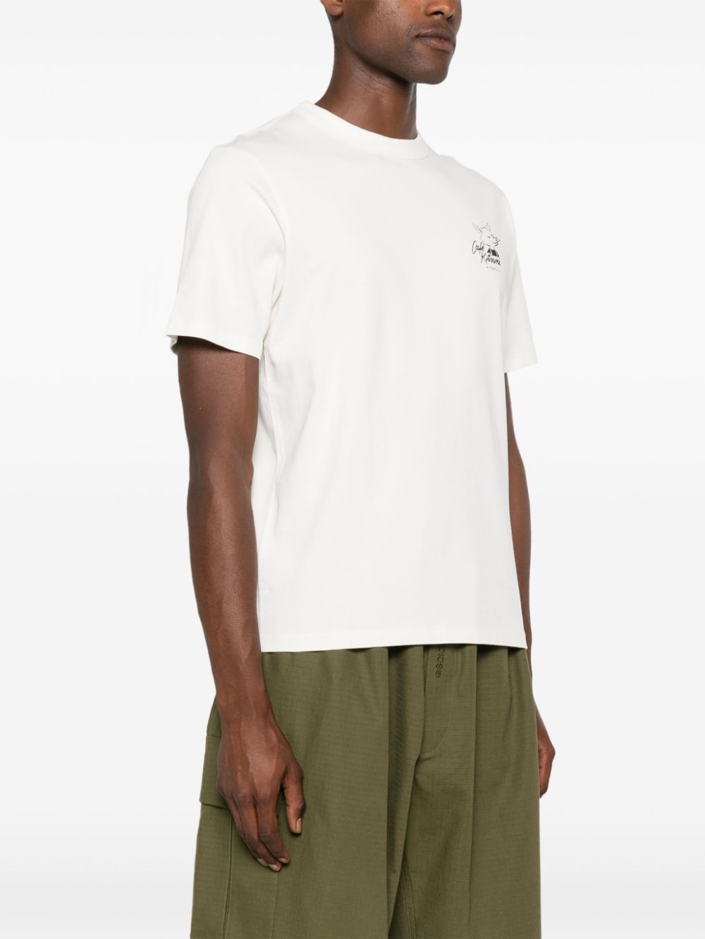 CAFÉ KITSUNÉ logo-print cotton T-shirt