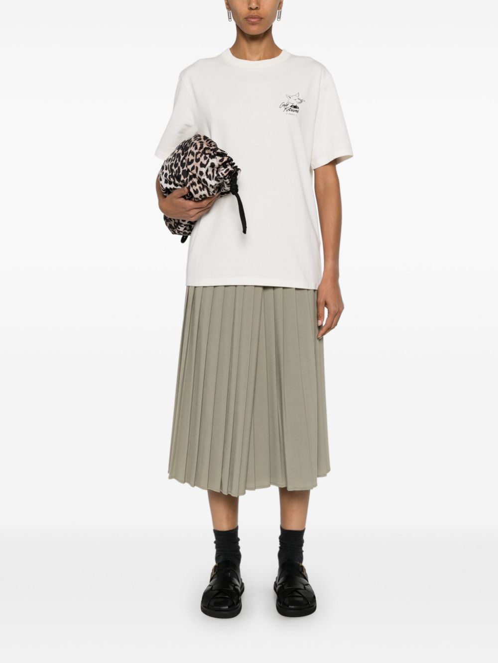 CAFÉ KITSUNÉ logo-print cotton T-shirt