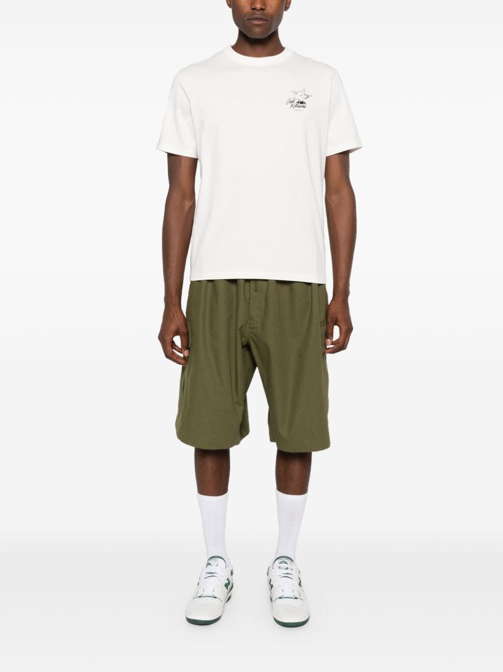 CAFÉ KITSUNÉ logo-print cotton T-shirt