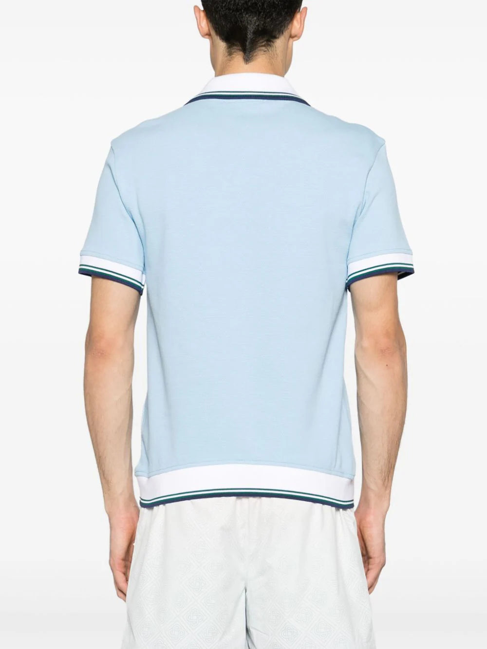Casablanca logo-patch piqué polo shirt