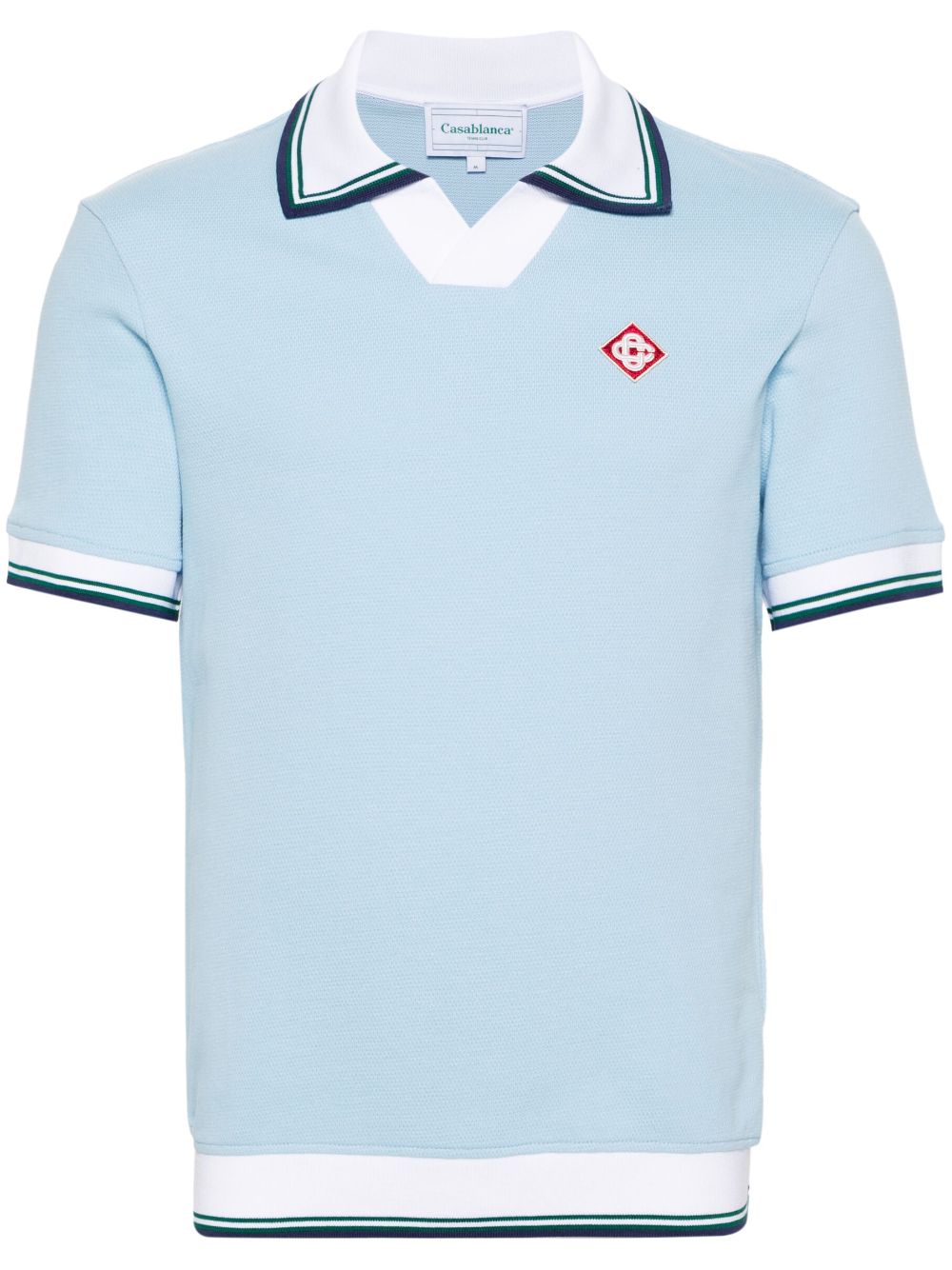 Casablanca  logo-patch piqué polo shirt