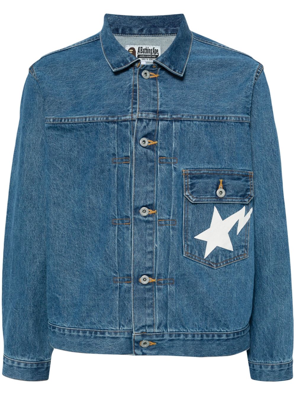 A BATHING APE® STA logo-print denim jacket