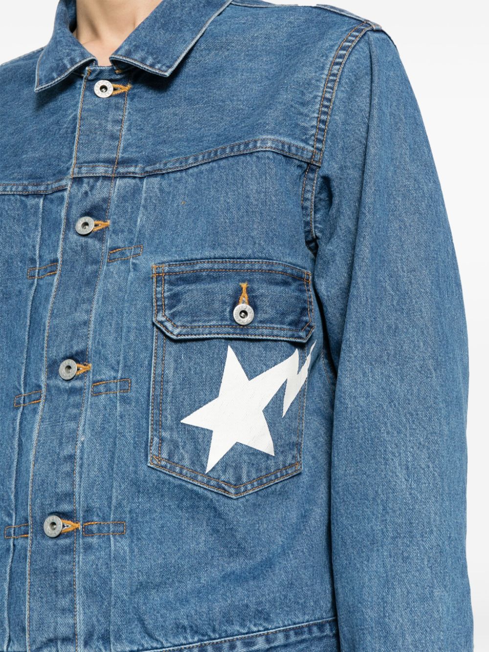 A BATHING APE® STA logo-print denim jacket