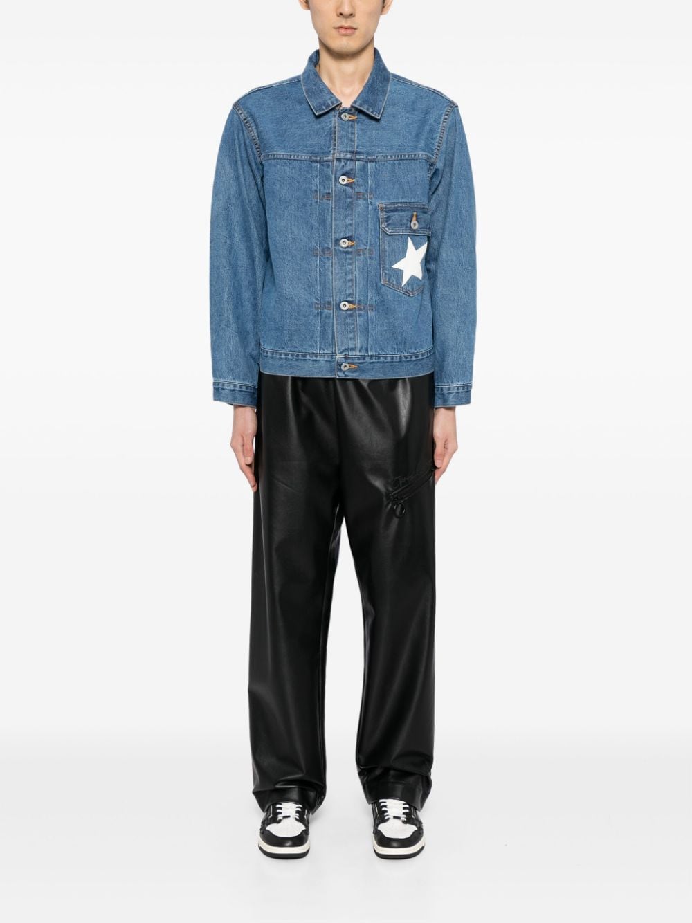 A BATHING APE® STA logo-print denim jacket