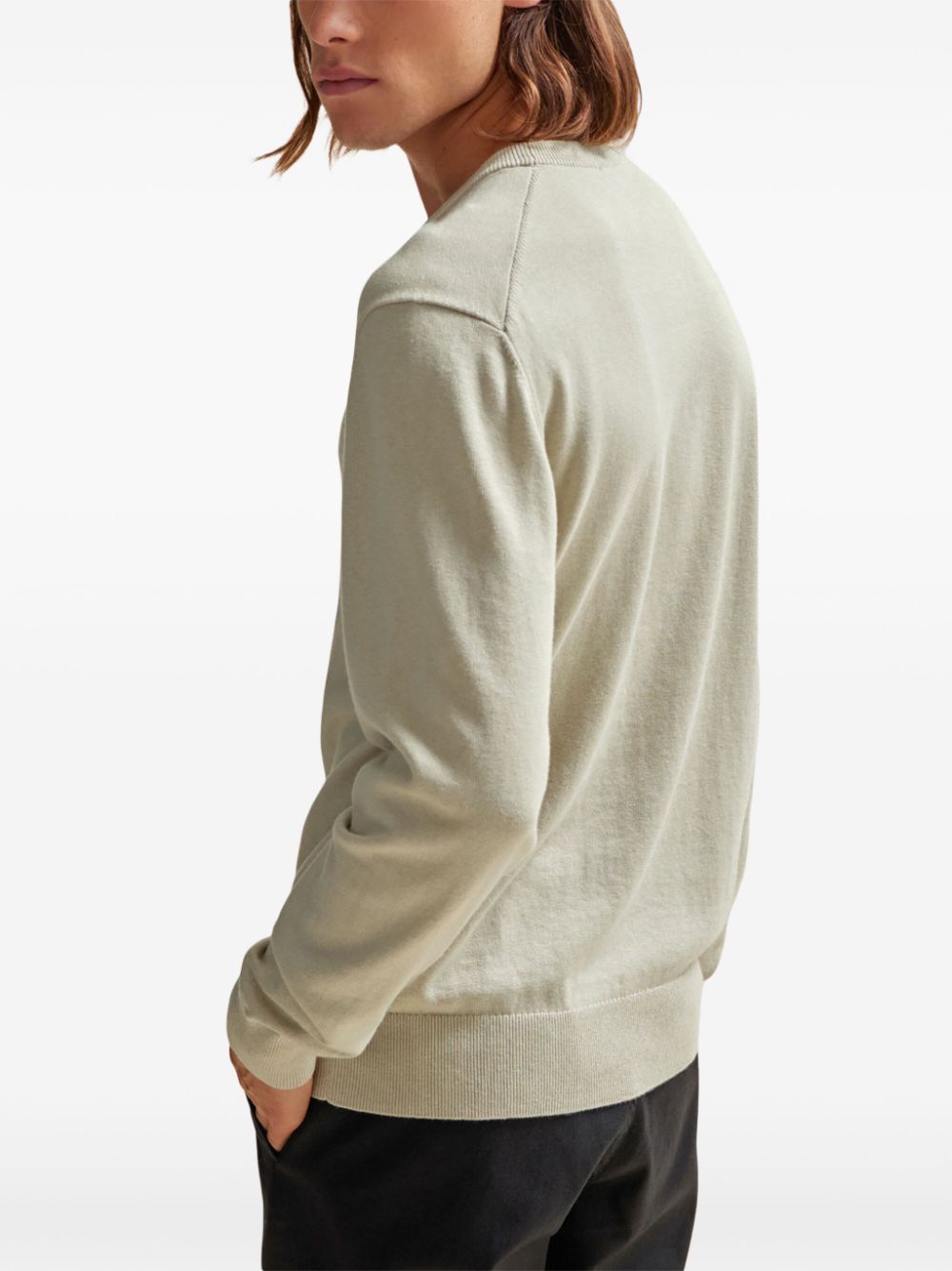 BOSS  logo-embroidered crew-neck jumper