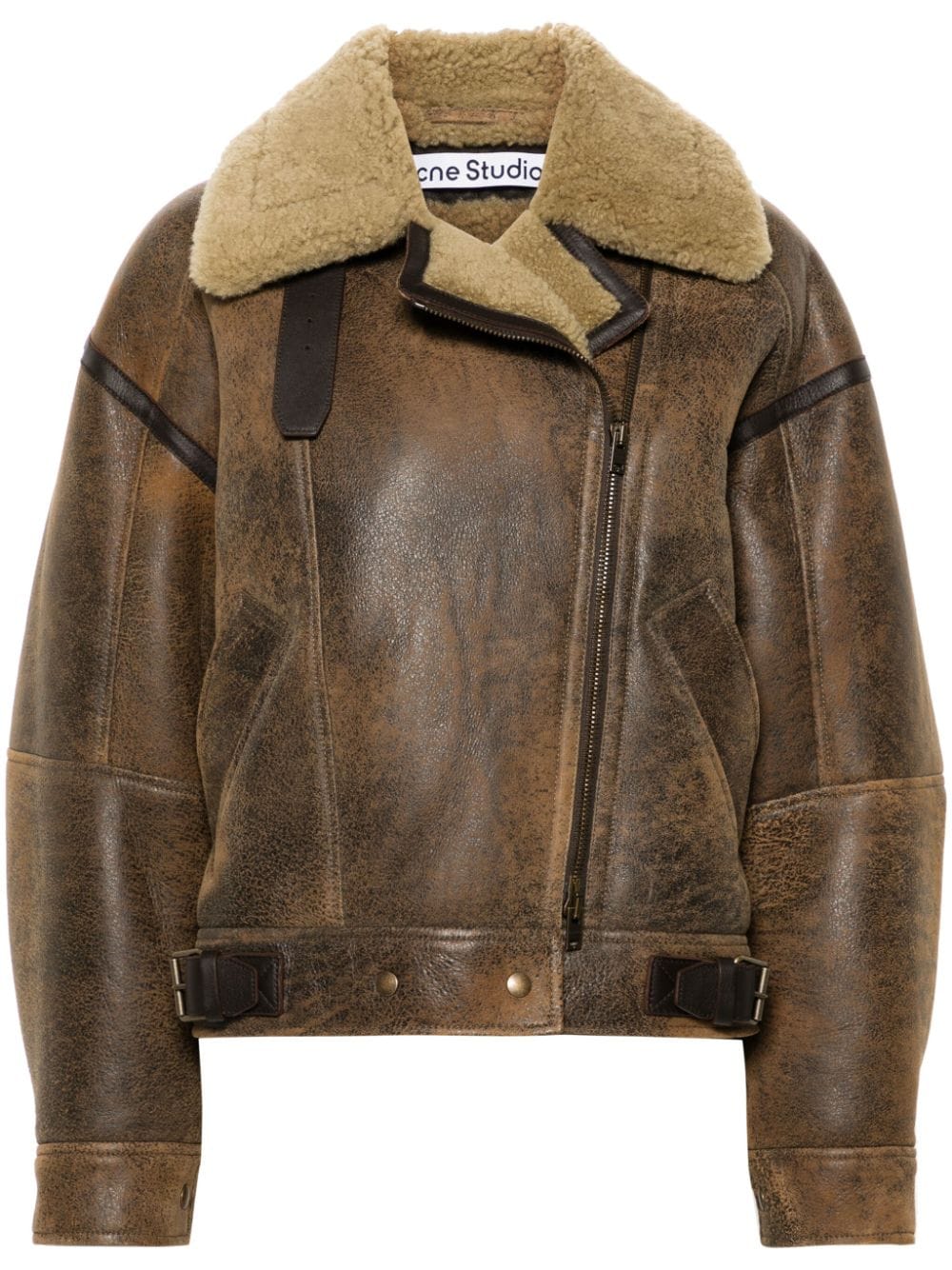 Acne Studios  zip-up leather aviator jacket
