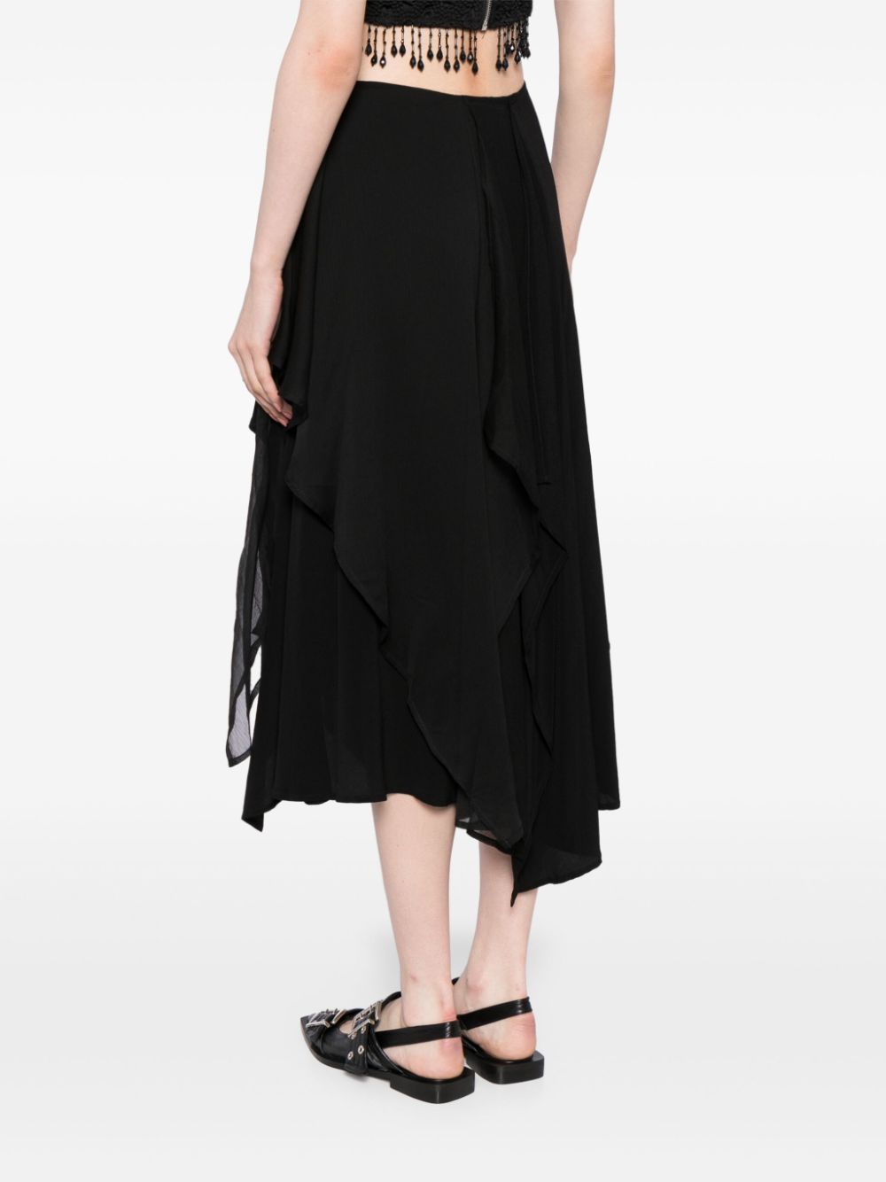 b+ab  tiered asymmetric midi skirt