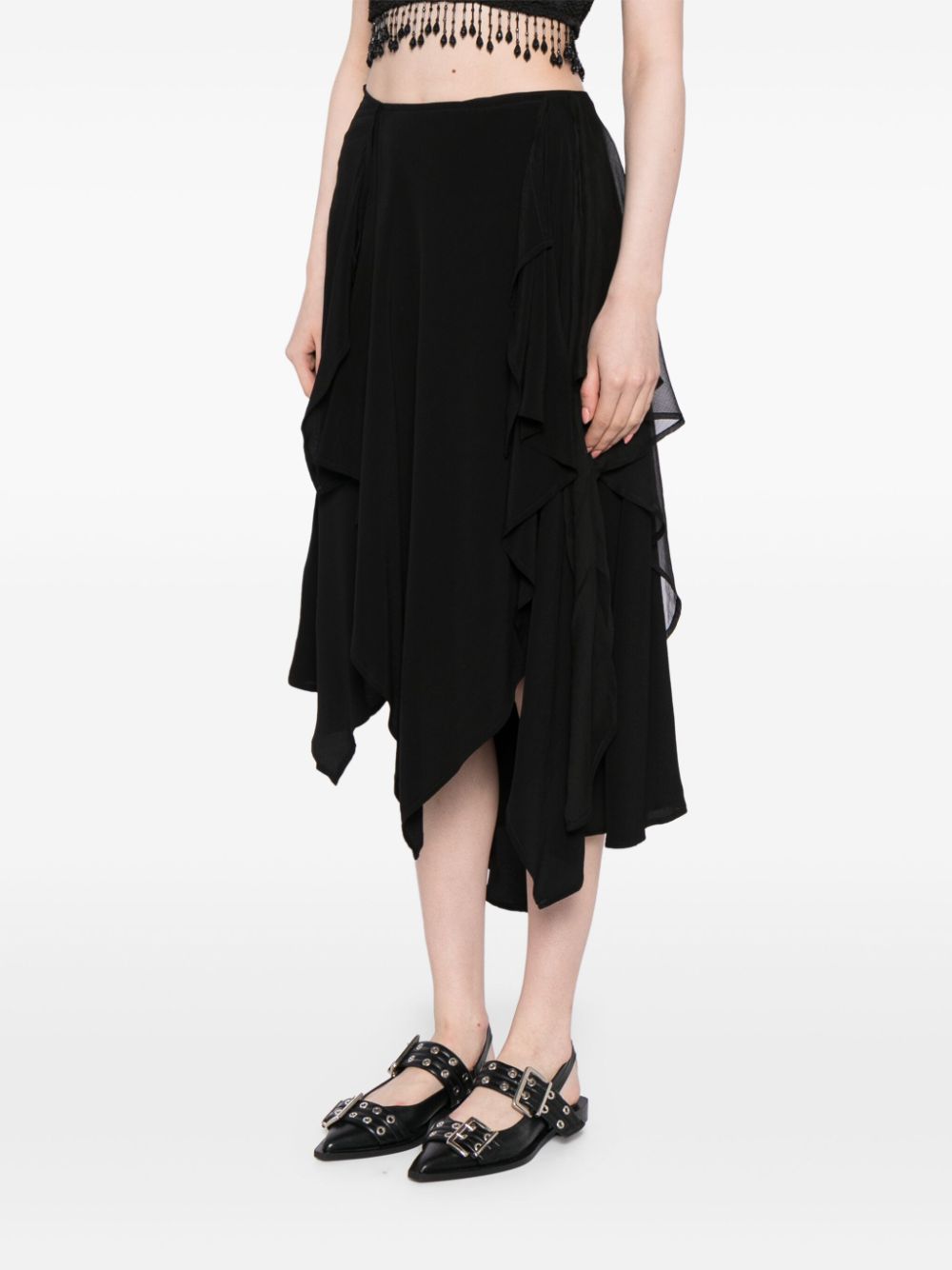 b+ab  tiered asymmetric midi skirt