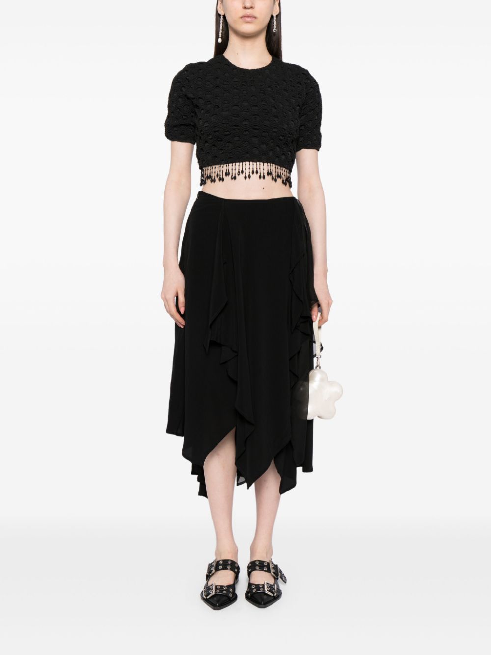 b+ab  tiered asymmetric midi skirt