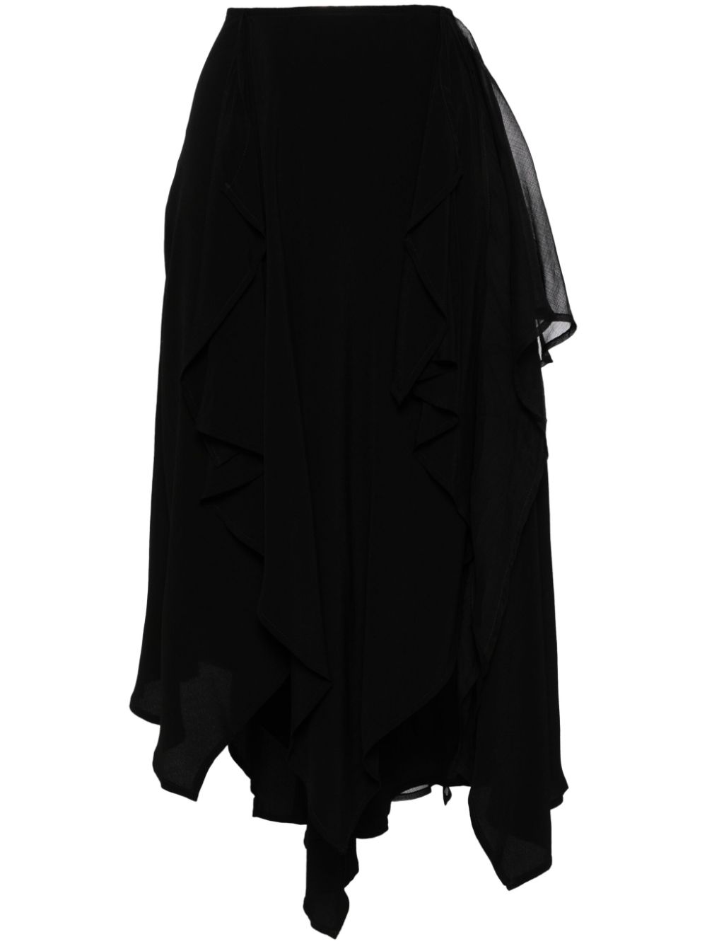 b+ab  tiered asymmetric midi skirt