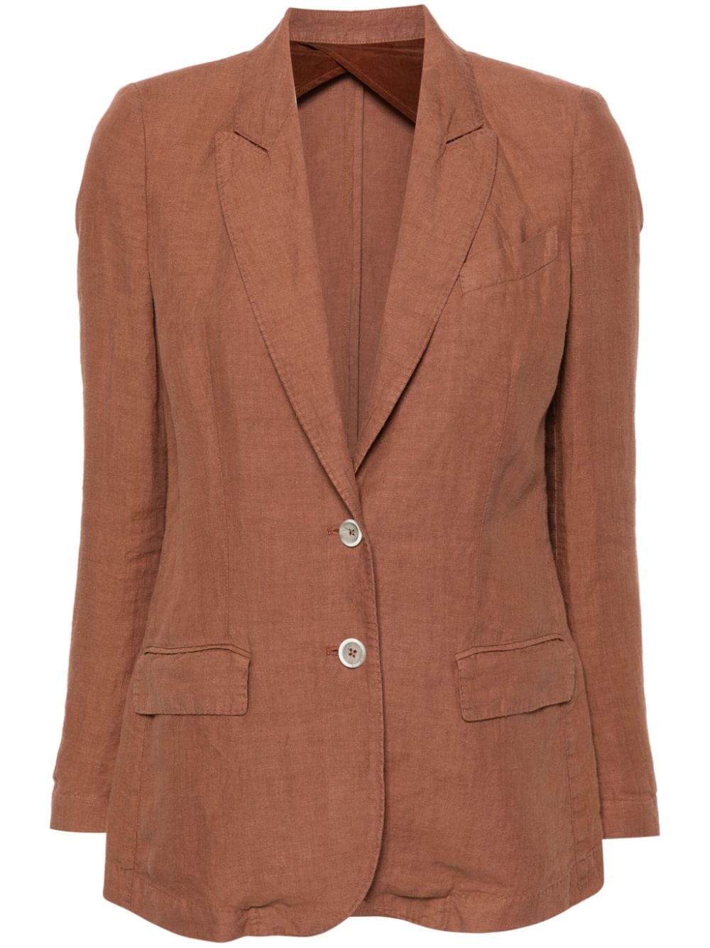 120% Lino single-breasted linen blazer