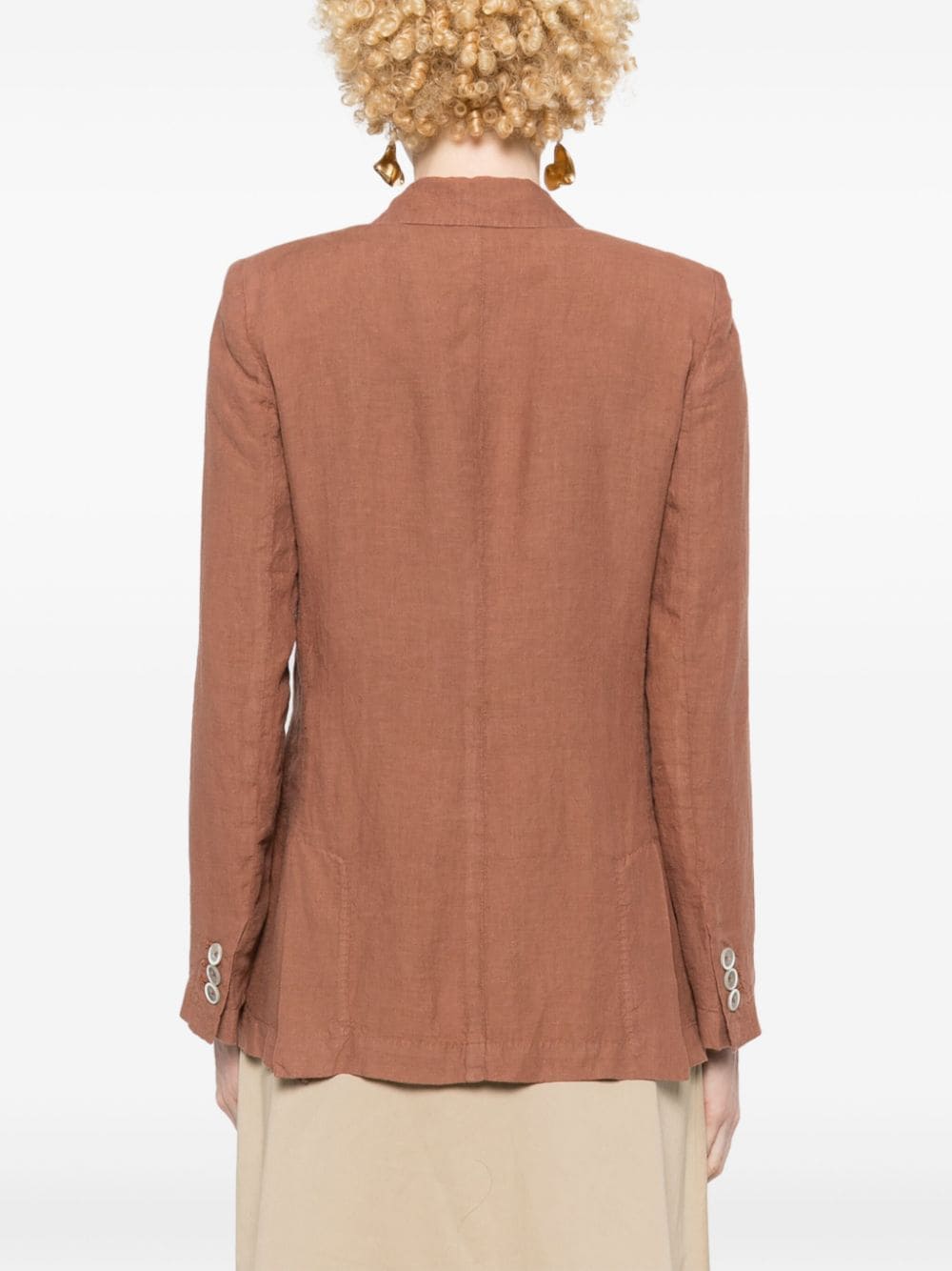 120% Lino single-breasted linen blazer