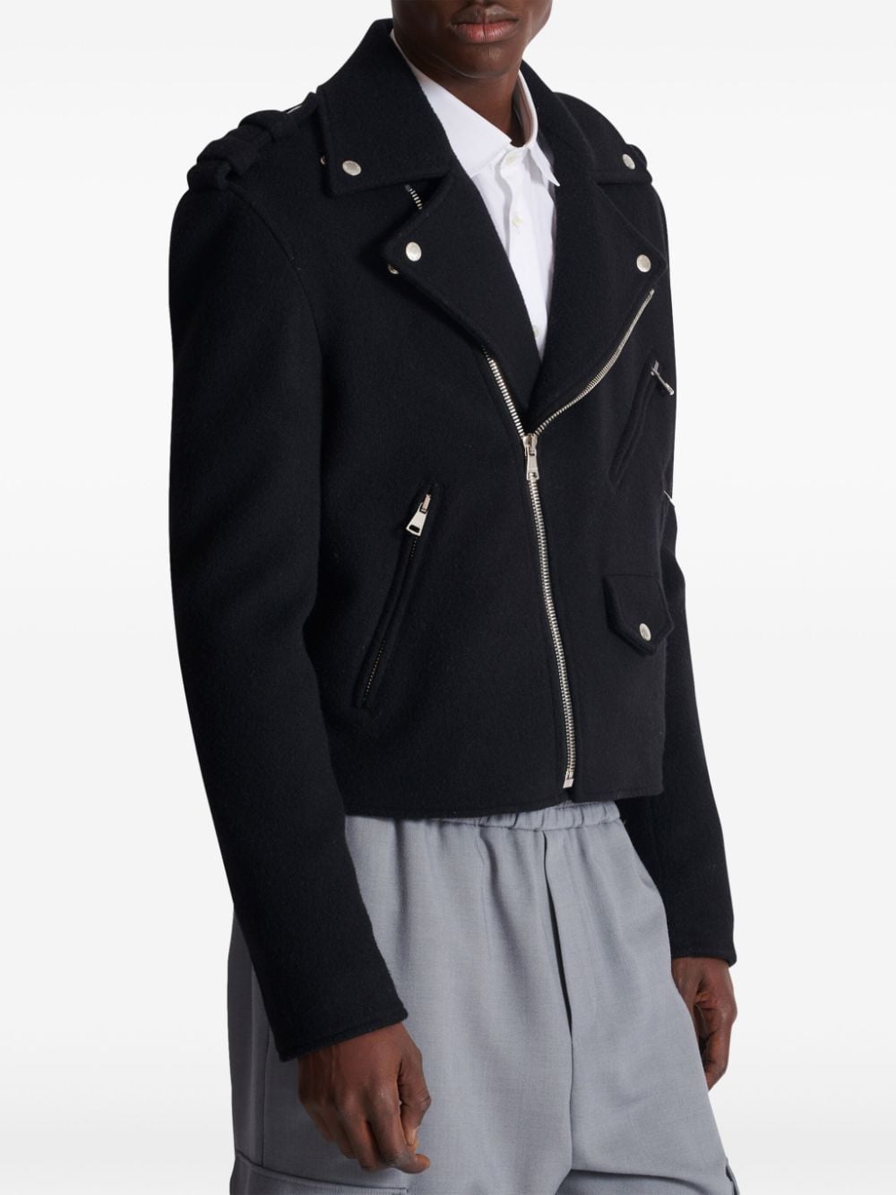 Balmain brushed biker jacket