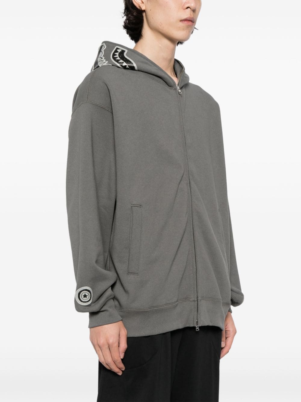 A BATHING APE® printed-hood cotton hooded jacket