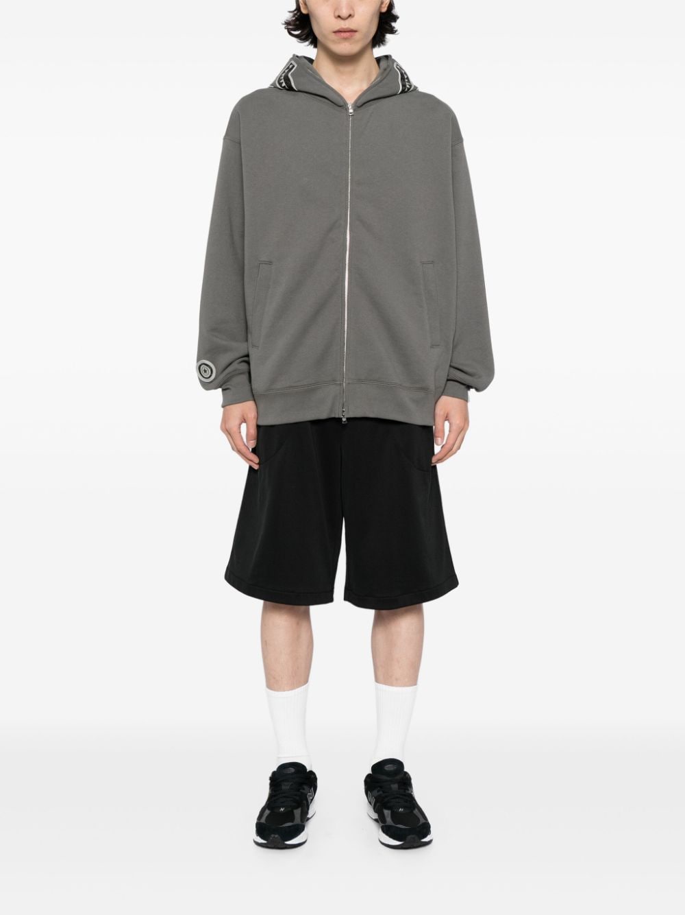 A BATHING APE® printed-hood cotton hooded jacket