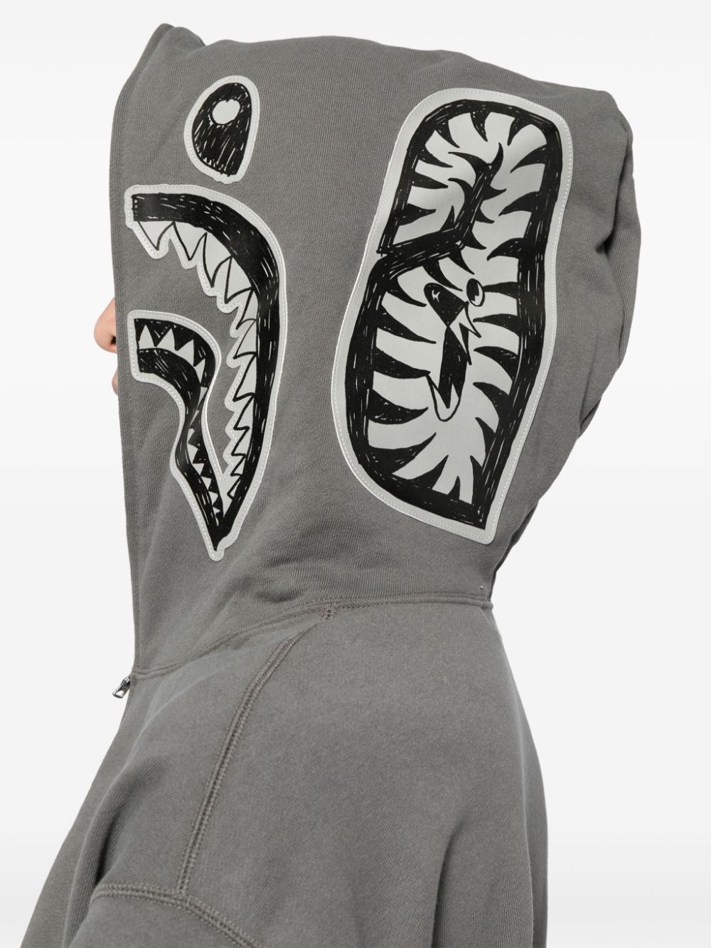 A BATHING APE® printed-hood cotton hooded jacket