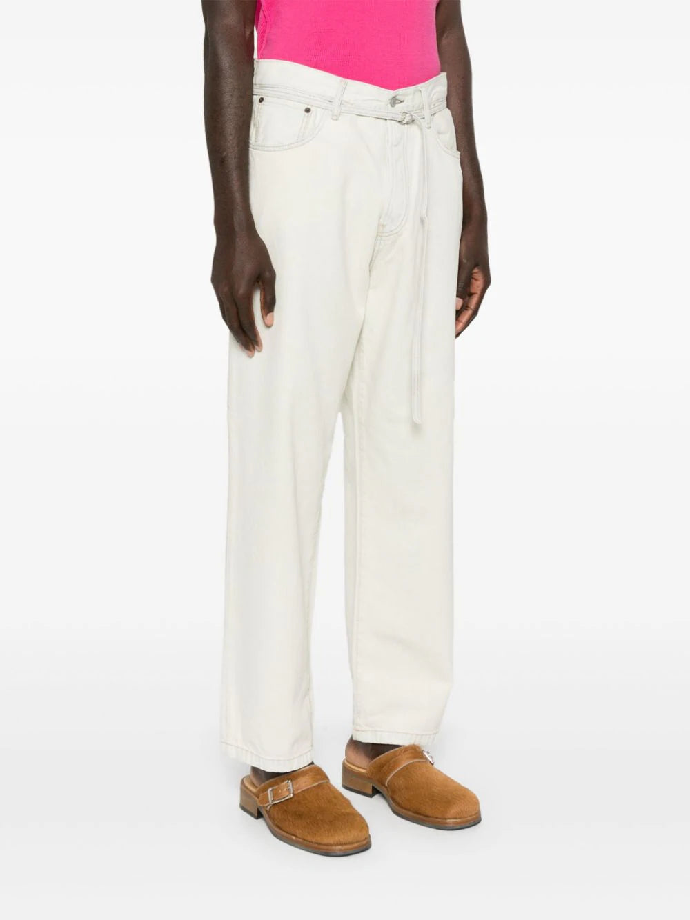 Acne Studios belted tapered-leg jeans