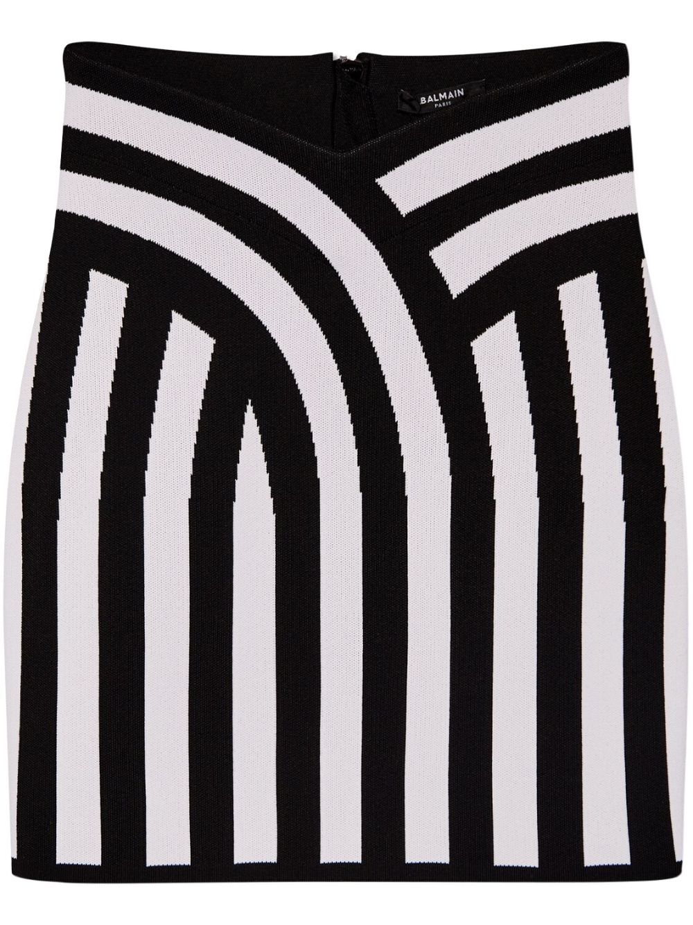Balmain  striped intarsia-knit miniskirt