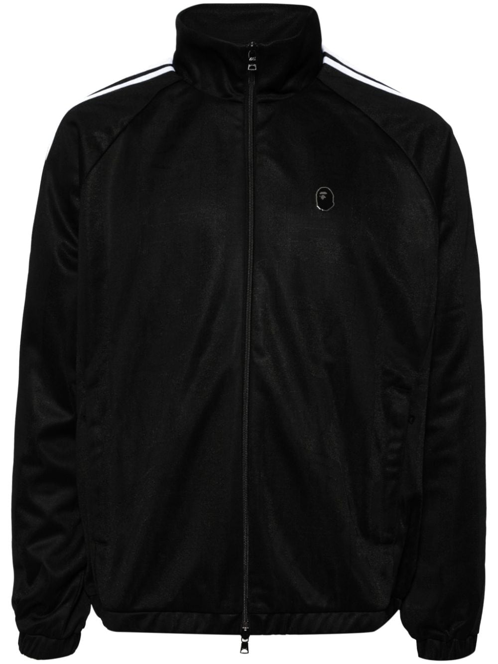 A BATHING APE® striped-edge zip-up jacket