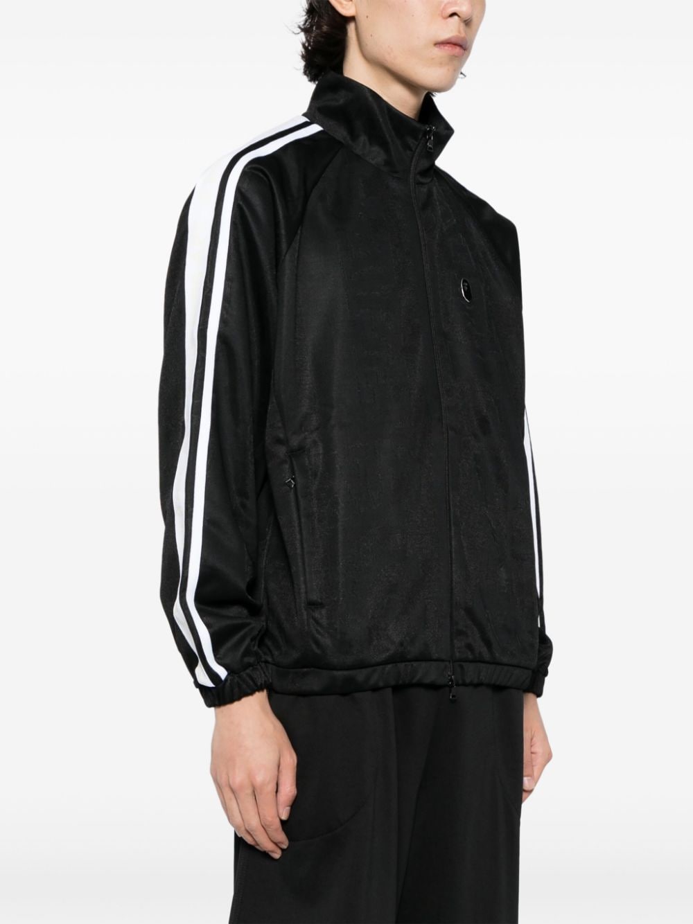 A BATHING APE® striped-edge zip-up jacket