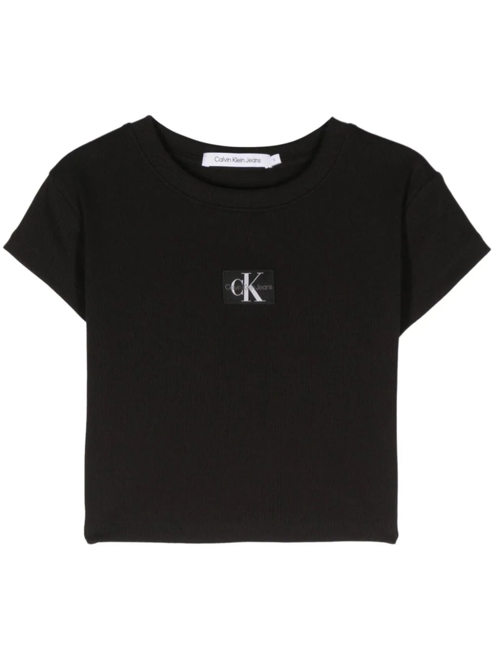 Calvin Klein  logo-patch cropped T-shirt