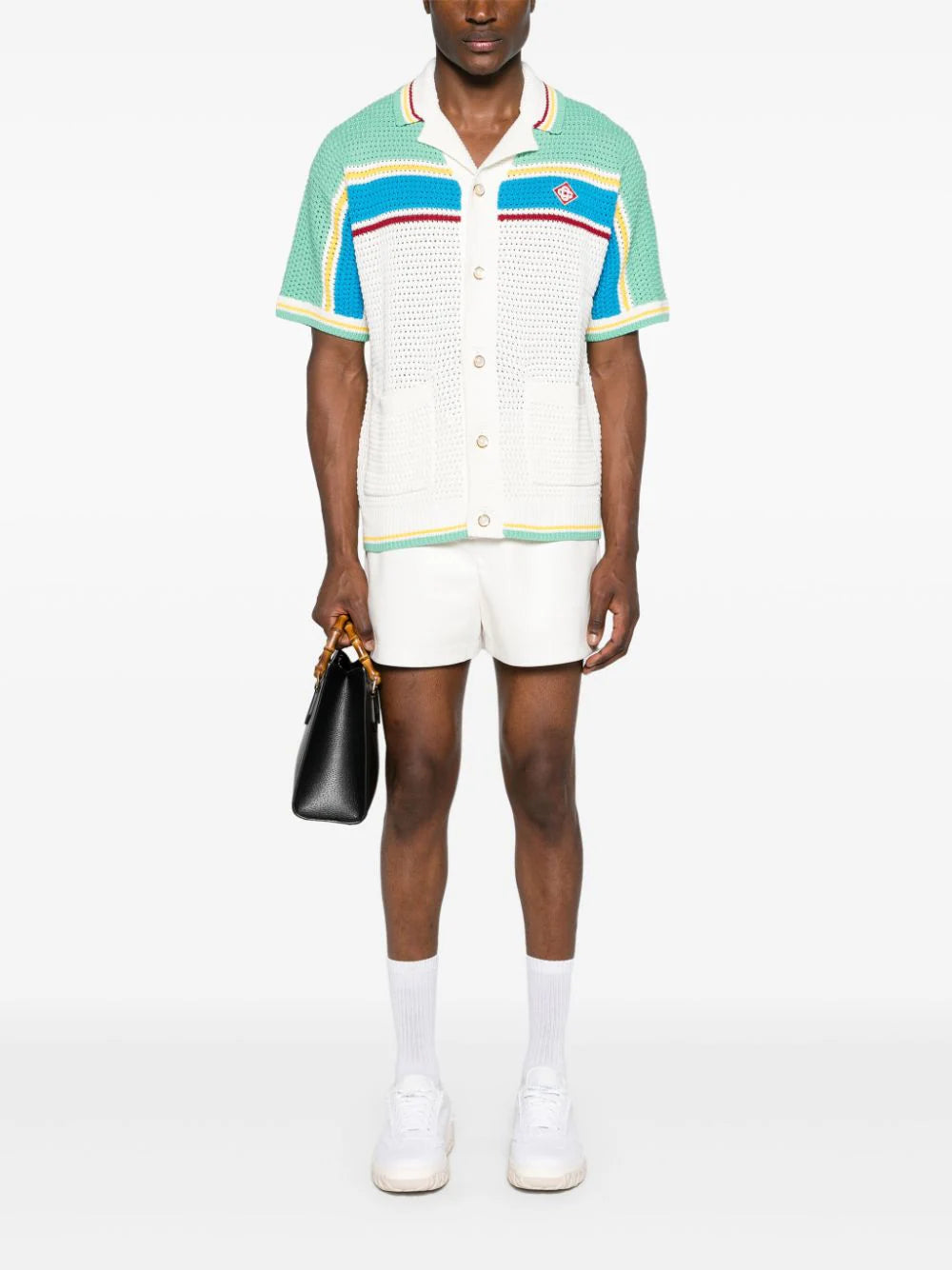 Casablanca  striped crochet-knit shirt