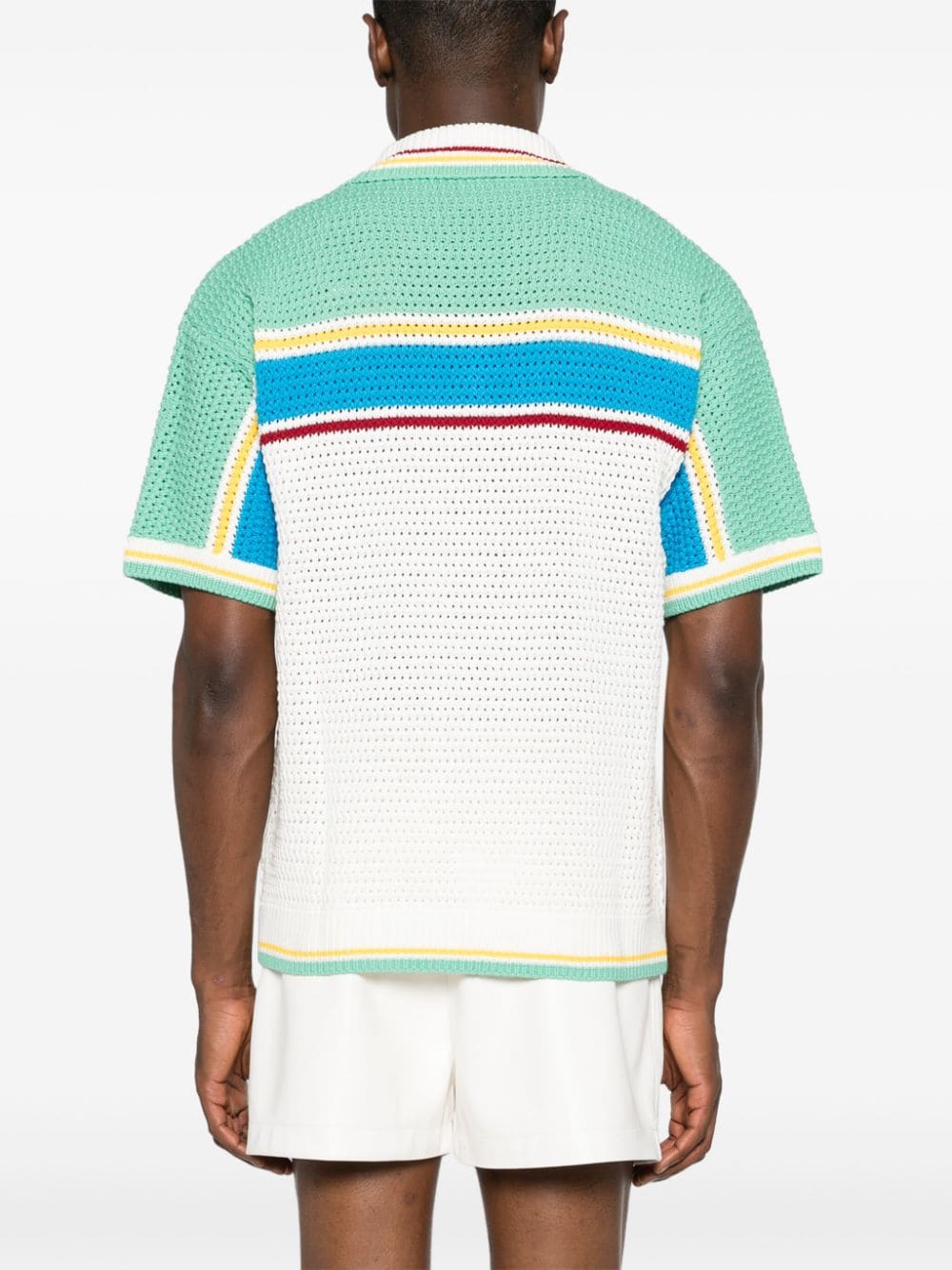 Casablanca  striped crochet-knit shirt
