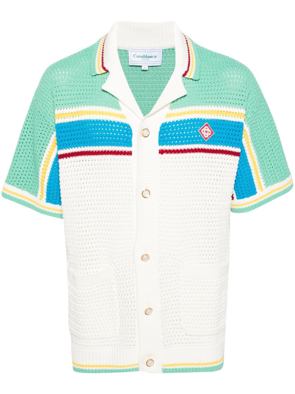 Casablanca  striped crochet-knit shirt