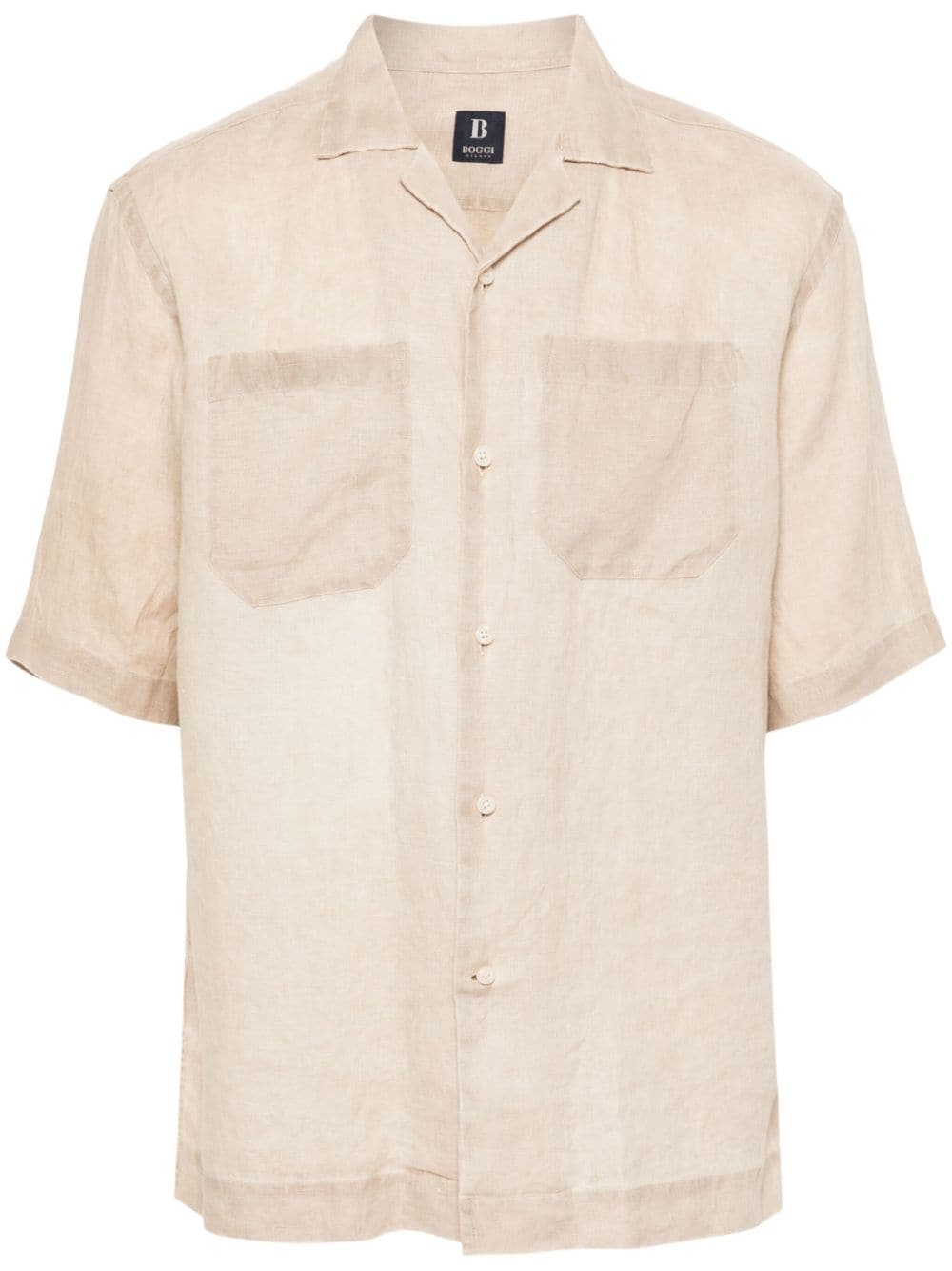 Boggi Milano  camp-collar linen shirt